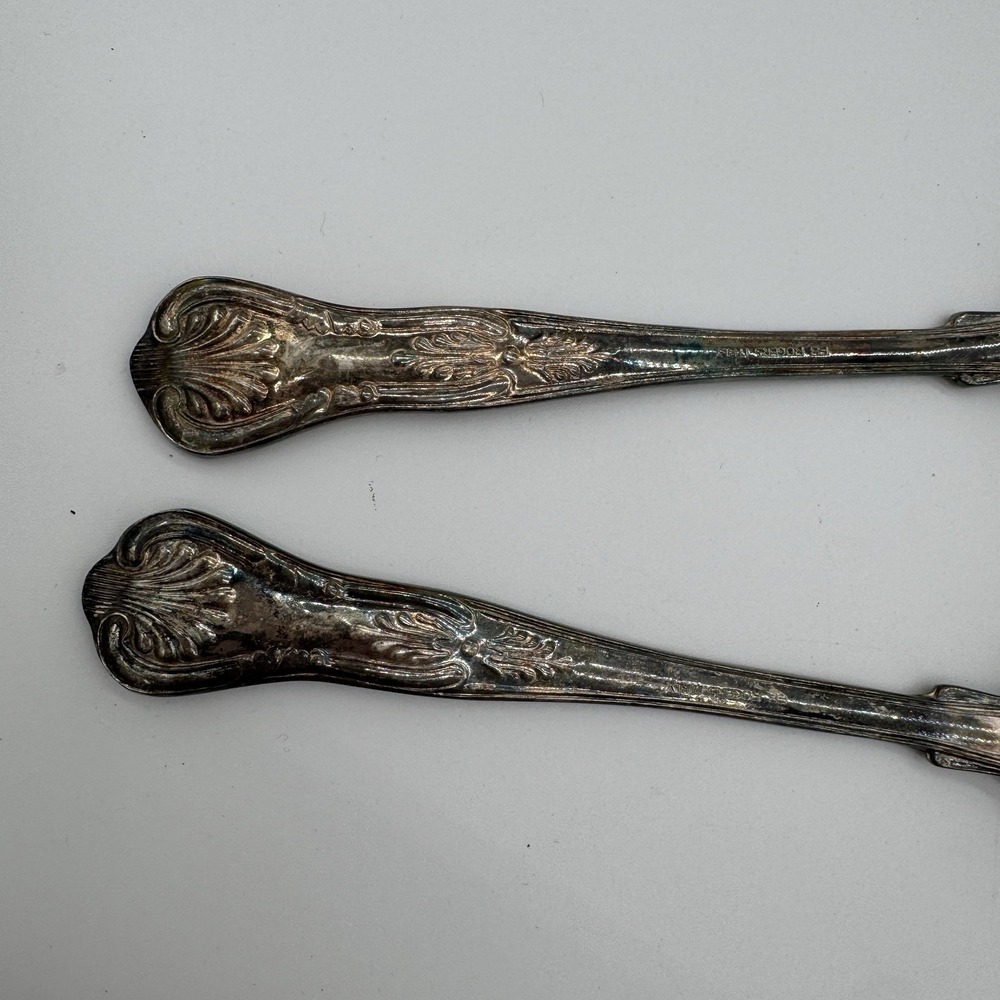 Antique FB Rogers Silver Plated Salad Serving Set Italy Fruit Pattern EPNS 9in - Picture 6 of 10